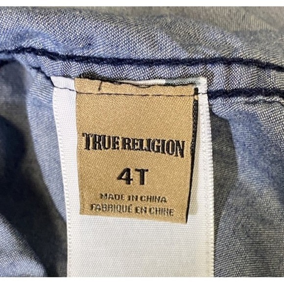 True Religion Georgia  4T Jean Denim Long Sleeve Shirt - Picture 10 of 12